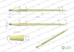 Ząb ładowacza uniwersalny prosty L- 810 mm zastosowanie 5193-FT1N Tur WARYŃSKI