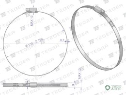 Opaska zaciskowa 130-150 ślimakowa (obejma W2 - stal nierdzewna) szerkość 9mm TEGER ( sprzedawane po 10 )