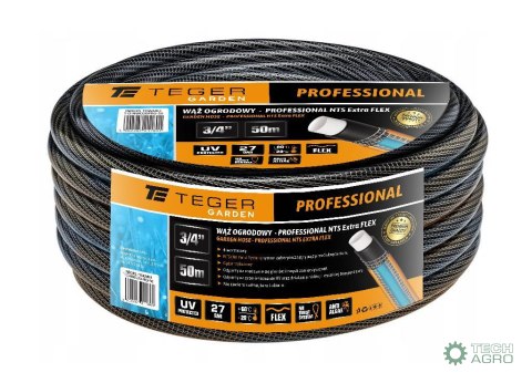 Wąż ogrodowy "PROFESSIONAL- NTS EXTRA FLEX" FI 3/4". 50m / TEGER