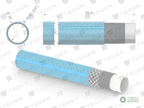 Wąż ogrodowy "STANDARD PLUS" FI 3/4". 50m / TEGER Wąż ogrodowy "STANDARD PLUS" FI 3/4". 50m / TEGER