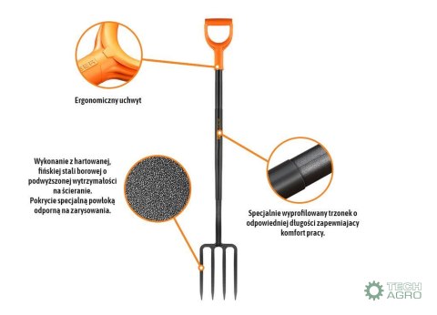 Widły ogrodowe na metalowym trzonku / TEGER Widły ogrodowe na metalowym trzonku / TEGER