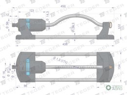 Zraszacz ogrodowy - oscylacyjny 17 dysz / TEGER