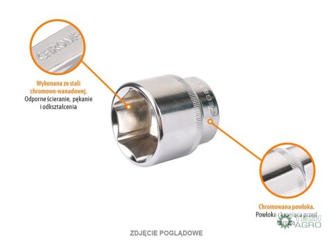 Klucz nasadowy 1/2" sześciokątny 8 mm / TEGER