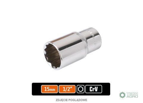 Klucz nasadowy 1/2" sześciokątny długi 15 mm / TEGER